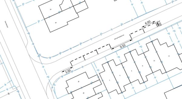 Situatieschets te realiseren parkeervakken